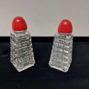 Vintage* 40s  Cut Crystal Salt and Pepoer Shakers